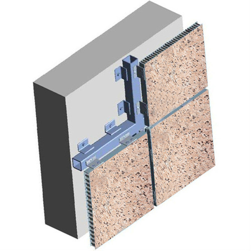 仿石纹铝蜂窝板安全节点图